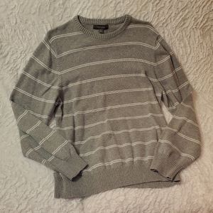 ❤ Merona Men’s Gray Striped Crew Neck Sweater Large